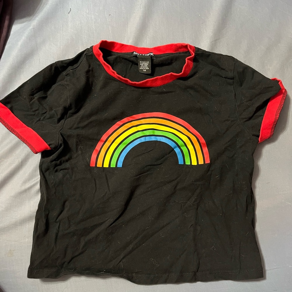 Rainbow crop tee from Hot Topic